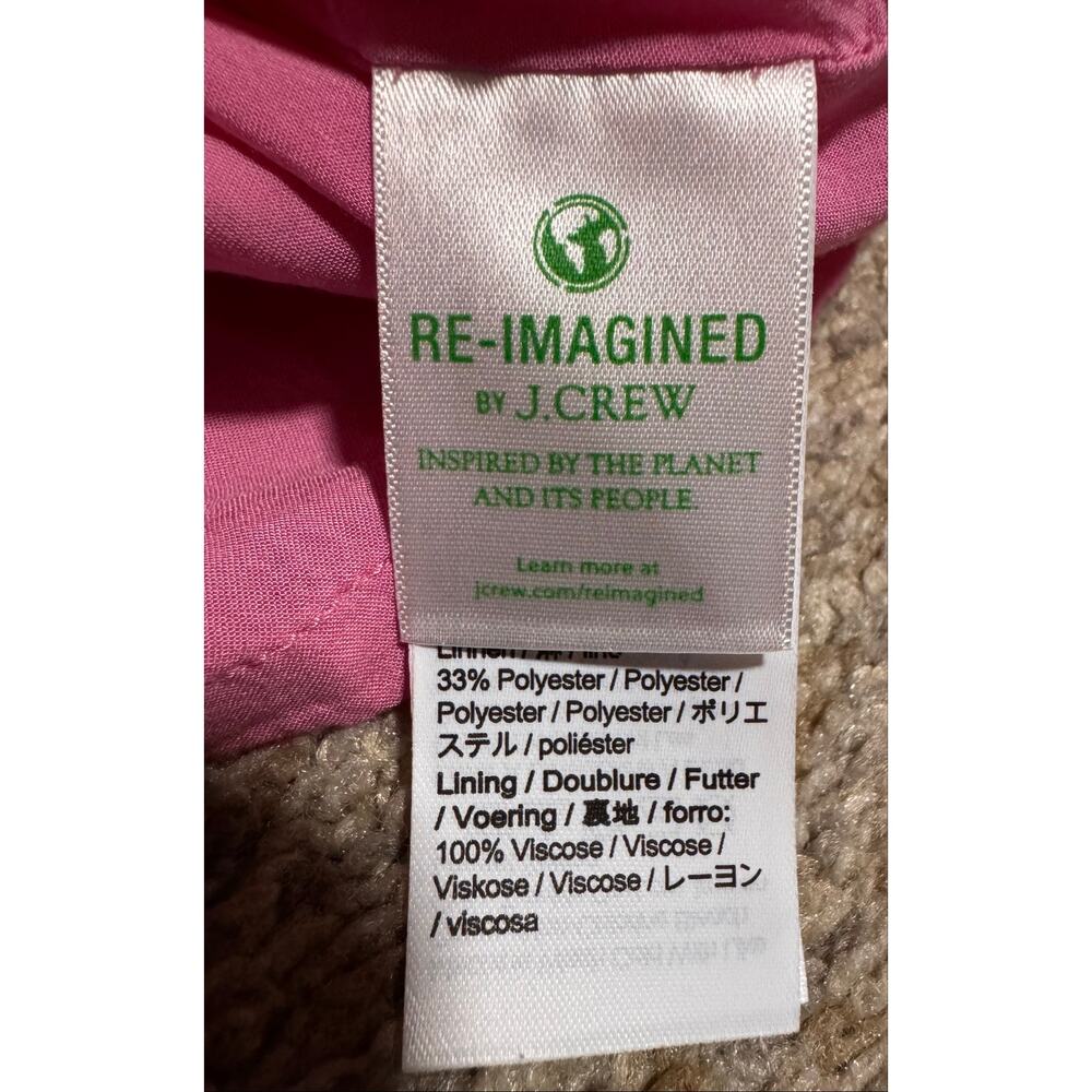 J.Crew Re-Imagined Pink Linen Blend Bow Front Shift Dress Woman’s Size Large - Picture 7 of 16